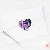 Sticker Cœur Courbes roses (Enveloppe)