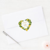 Sticker Cœur Couronne de citron moderne | MARIAGE (Enveloppe)