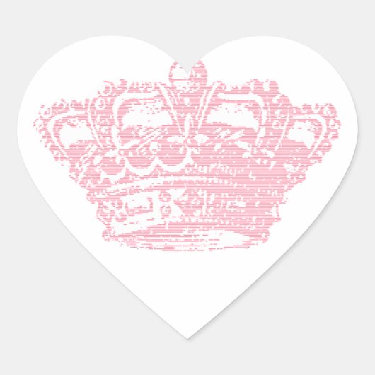 Sticker Cœur Couronne rose (Devant)