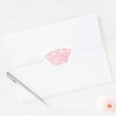 Sticker Cœur Couronne rose (Enveloppe)