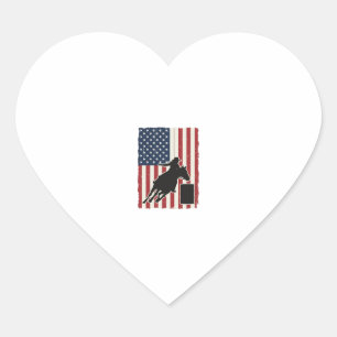 Sticker Cœur Course de tonneaux Drapeau américain Design vector