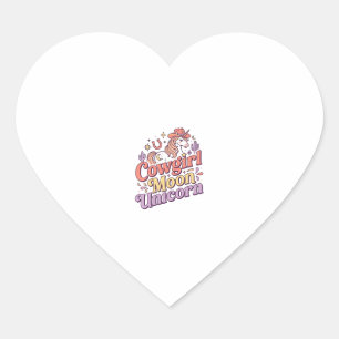 Sticker Cœur Cowgirl Licorne Lune Licorne Marchandise Fantaisis