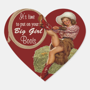 Sticker Cœur Cowgirl met sur toi de gros bottes