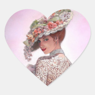 Sticker Cœur Coy Victorian Lady "Betty Lu"