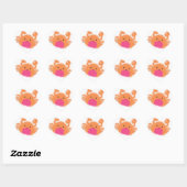 Sticker Cœur Crabe caricaturale orange (Feuille)