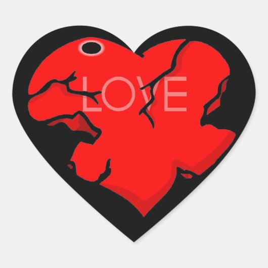 Sticker Cœur Cracké + Coeur cassé (Devant)