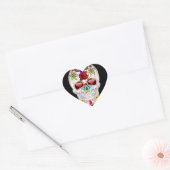 Sticker Cœur crâne à sucre (Enveloppe)