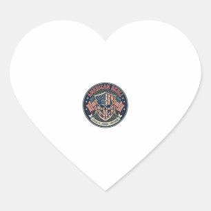 Sticker Cœur Crâne Américain Patriotique Crâne Patriotique Toug