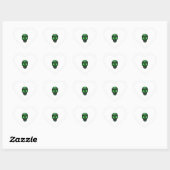 Sticker Cœur Crâne de rune celtique (Feuille)