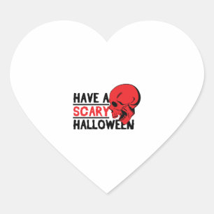 Sticker Cœur Crâne d'Halloween - Passez un Halloween effrayant