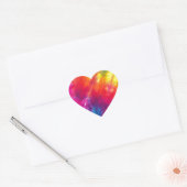 Sticker Cœur Cravate arc-en-ciel (Enveloppe)