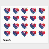 Sticker Cœur Cravate multicolore (Feuille)