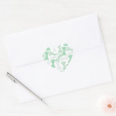 Sticker Cœur Cravates en bois vert et bleu (Enveloppe)