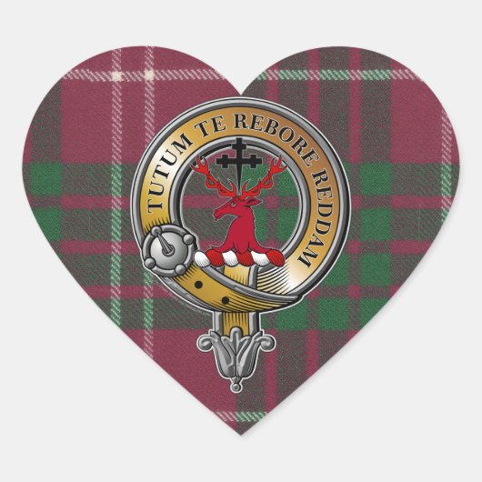 Sticker Cœur Crawford Tartan & Badge (Devant)