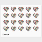Sticker Cœur Crazy Quilt Coeur Design (Feuille)