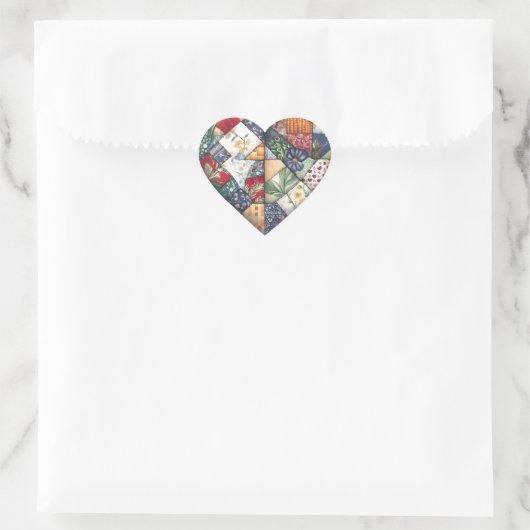 Sticker Cœur Crazy Quilt Coeur Design (Sac)