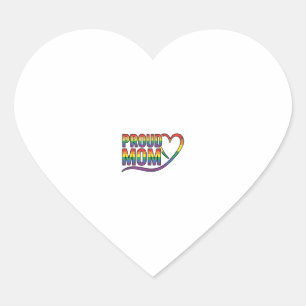 Sticker Cœur Création de gravure vintage cœur arc-en-ciel mère