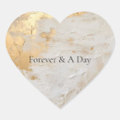 Sticker Cœur Crème Blanc Or Glam (Devant)