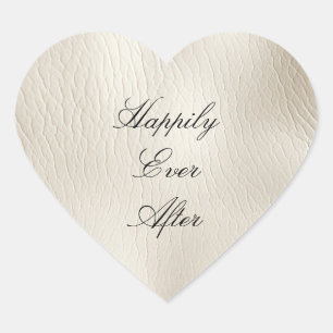 Sticker Cœur Crème blanche Faux Mariage en cuir