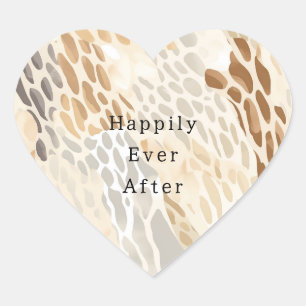 Sticker Cœur Crème de plage Mariage animal Abstrait