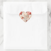 Sticker Cœur Crème Florale Rose Clair Blush (Sac)