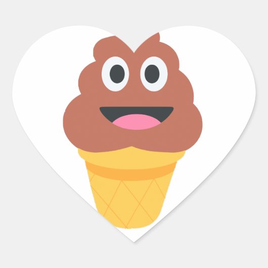 Sticker Cœur crème glacée cône émoji (Devant)