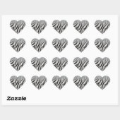 Sticker Cœur Crème or Parties scintillant brillante Zebra Print (Feuille)