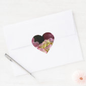 Sticker Cœur Crème rose Hydrangeas jaune rose vert floral (Enveloppe)