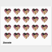 Sticker Cœur Crème rose Hydrangeas jaune rose vert floral (Feuille)