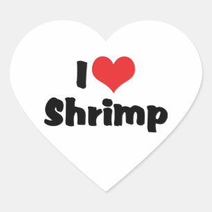 Sticker Cœur Crevette cœur que j'aime - Amateur de fruits de me