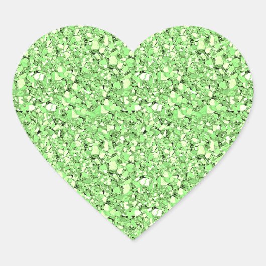 Sticker Cœur cristal druzy - vert peridot (Devant)
