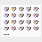 Sticker Cœur Crocus de printemps violet (Feuille)