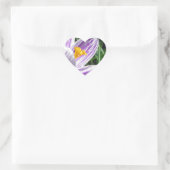 Sticker Cœur Crocus de printemps violet (Sac)