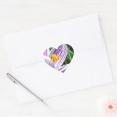 Sticker Cœur Crocus de printemps violet (Enveloppe)