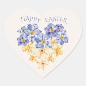 Sticker Cœur Crocus et Daffodils Fleurs de Pâques (Devant)