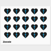 Sticker Cœur Croix bleue (Feuille)