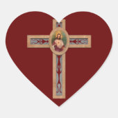 Sticker Cœur Croix de Jésus (Devant)
