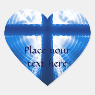 Sticker Cœur Croix du Christ