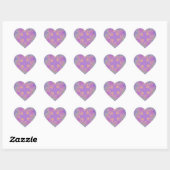 Sticker Cœur Croix violette Pastel (Feuille)
