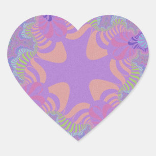 Sticker Cœur Croix violette Pastel