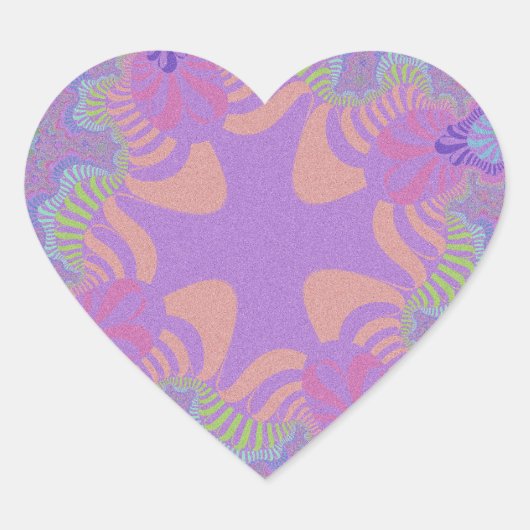 Sticker Cœur Croix violette Pastel (Devant)