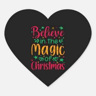 Sticker Cœur Croyez en la magie de Noël Joyeux Noël