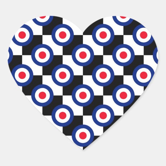 Sticker Cœur Cru de mode de pois de motif de cible de mod (Devant)
