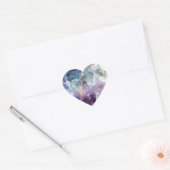 Sticker Cœur Crystal quartz Turquoise & Violet (Enveloppe)