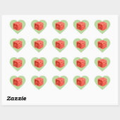 Sticker Cœur Cube d'origine frais de pastèque rouge sucrée (Feuille)