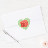 Sticker Cœur Cube d'origine frais de pastèque rouge sucrée (Enveloppe)