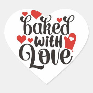 Sticker Cœur "Cuisiné avec Amour" ❤