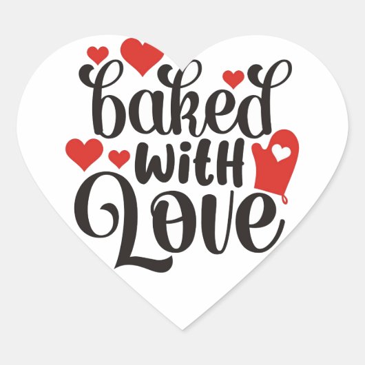 Sticker Cœur "Cuisiné avec Amour" ❤ (Devant)
