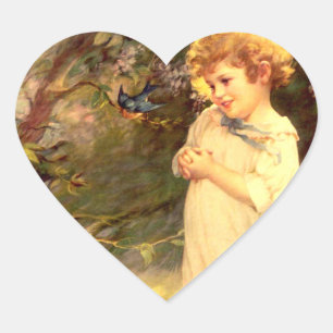 Sticker Cœur Cuisine victorienne avec oiseaux