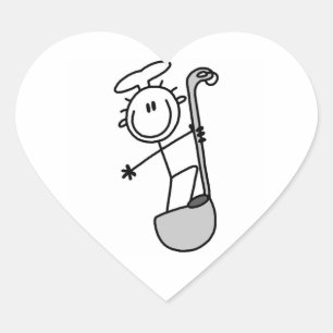 Sticker Cœur Cuisinier Bonhomme Allumette Avec Louche